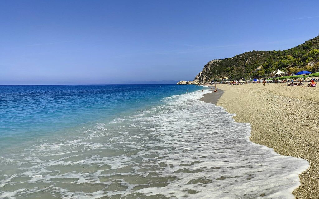 Kathisma plaža, Agios Nikitas, Lefkada