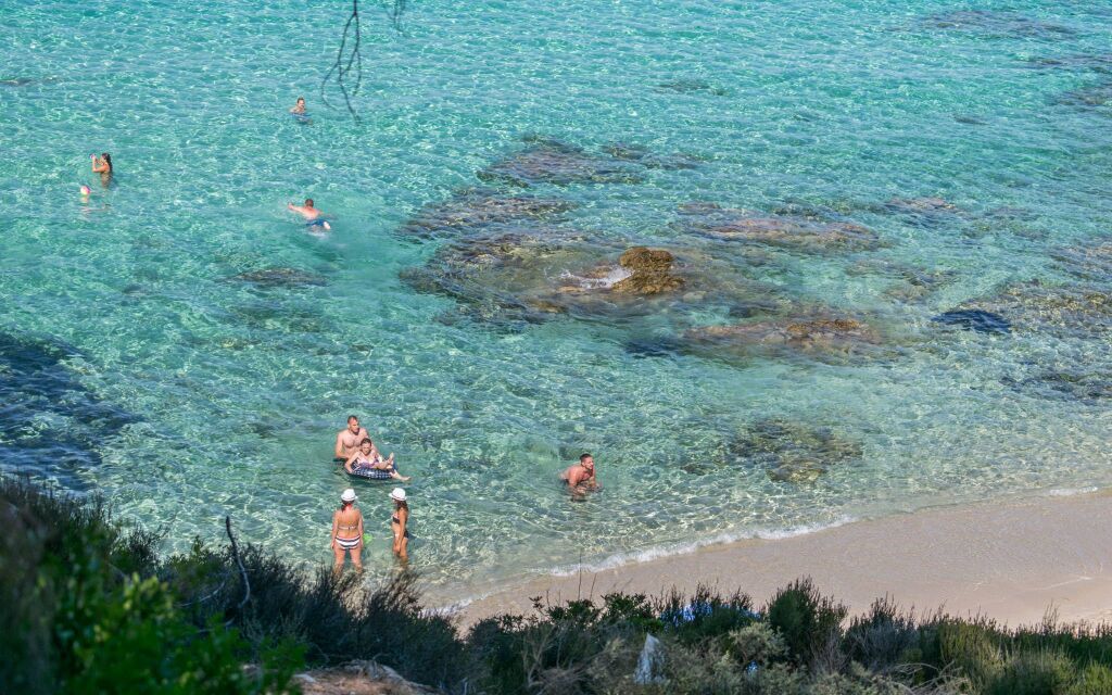 Mega Portokali plaža, Sarti, porodice je vole