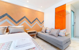 Reverie Suites, Limenaria, Thassos, 3 Bed Studio, Deluxe, Sea View - First Building