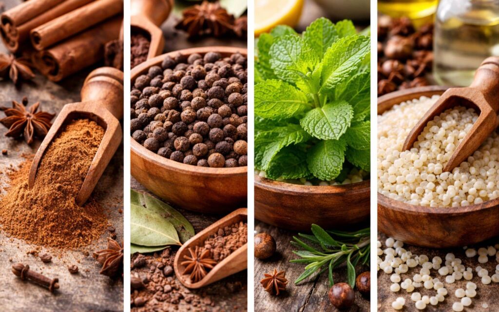 grčki začini: cimet, bahari, diosmos, mastiha